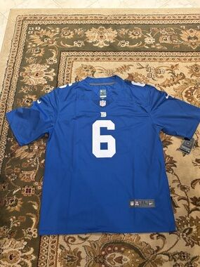 Men's Nike Jaxson Dart Royal New York Giants Vapor F.U.S.E. Limited Jersey